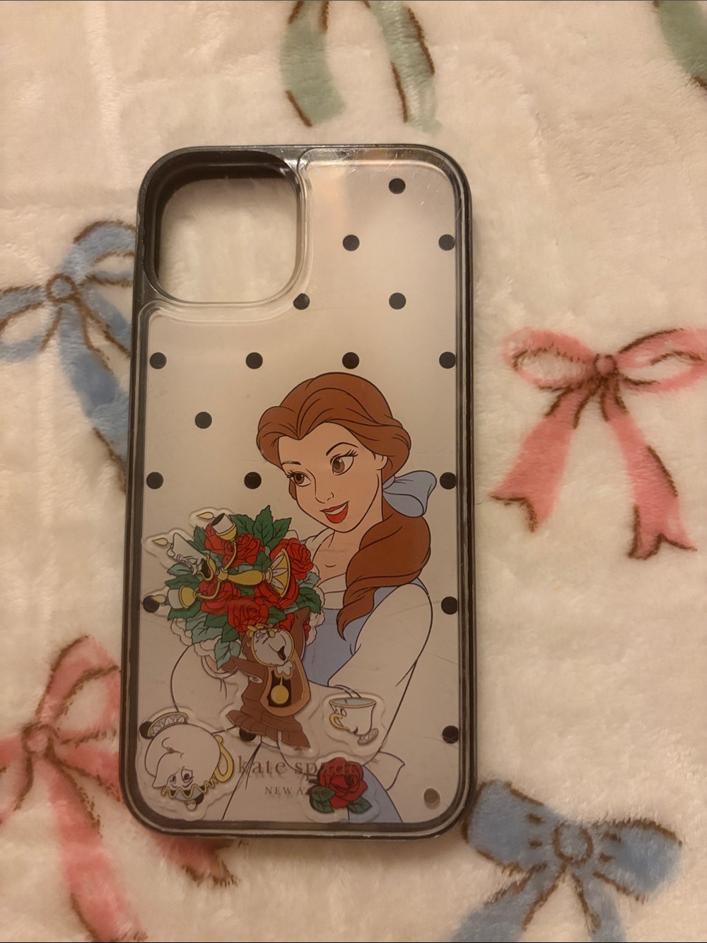 Kate Spade Collaborating With Disney Belle Polka Dot iPhone Case - White & Black